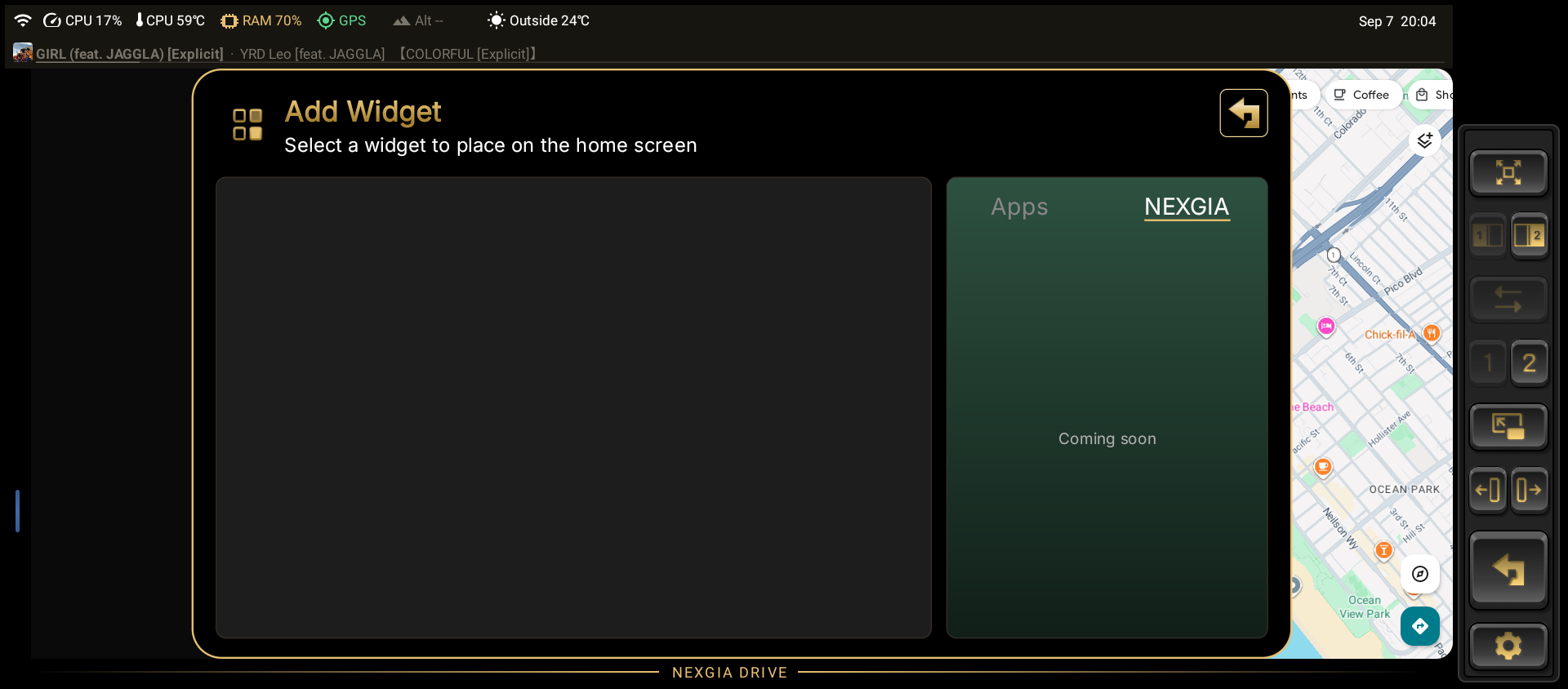 Widget-Picker (Tab „NEXGIA")