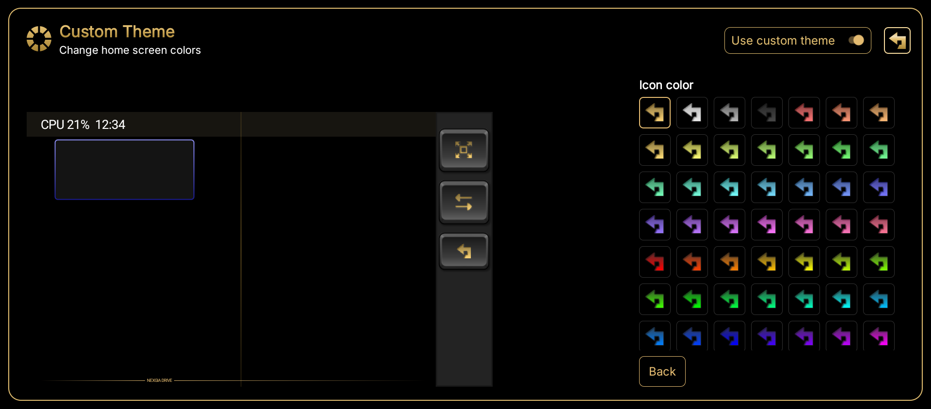 Color del icono