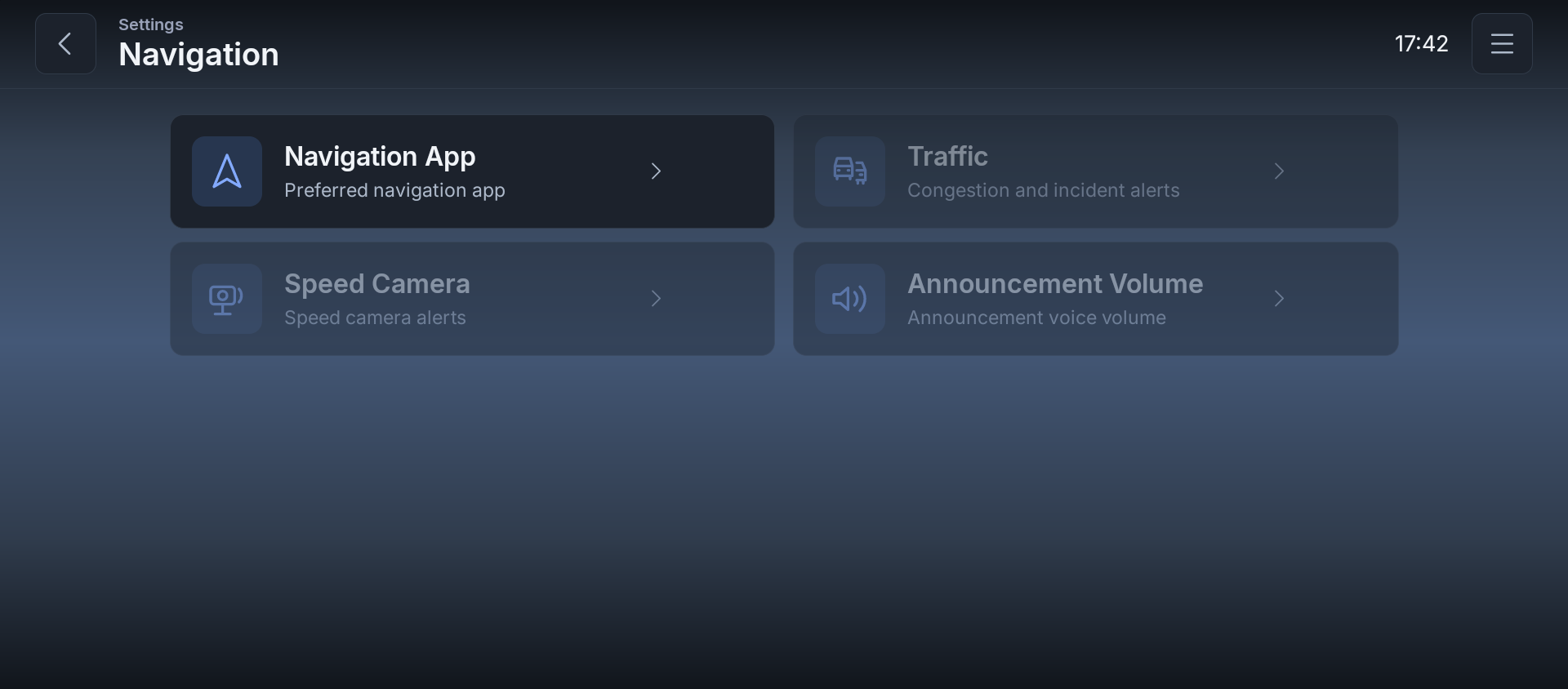 Configuración de la app de navegación